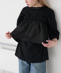 【forksy.】〈2点セット〉オーバーサイズTシャツ & ペプラムビスチェ