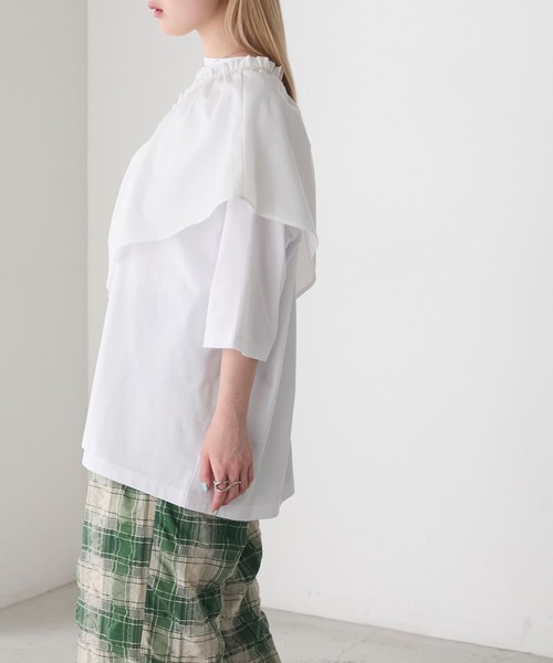 forksy.(フォルクシー)の「【forksy.】〈2点セット〉オーバーサイズTシャツ & ペプラムビスチェ(Tシャツ/カットソー・レディース・ブラック/ホワイト系/ホワイト・FREE)」の14枚目の写真