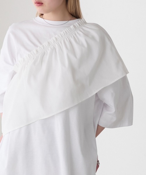 forksy.(フォルクシー)の「【forksy.】〈2点セット〉オーバーサイズTシャツ & ペプラムビスチェ(Tシャツ/カットソー・レディース・ブラック/ホワイト系/ホワイト・FREE)」の17枚目の写真