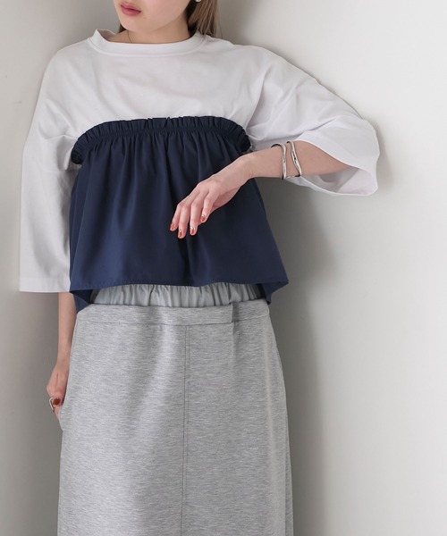 forksy.(フォルクシー)の「【forksy.】〈2点セット〉オーバーサイズTシャツ & ペプラムビスチェ(Tシャツ/カットソー・レディース・ブラック/ホワイト系/ホワイト・FREE)」の20枚目の写真