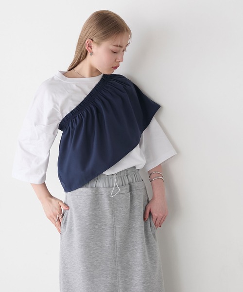 forksy.(フォルクシー)の「【forksy.】〈2点セット〉オーバーサイズTシャツ & ペプラムビスチェ(Tシャツ/カットソー・レディース・ブラック/ホワイト系/ホワイト・FREE)」の22枚目の写真