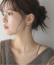 【HIKA／ヒカ】リボンハートモチーフレオパードピアス