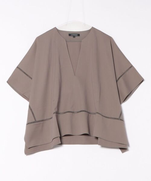 LAUTREAMONT / ロートレアモン ポンチョシルエットキーホールカットソー≪洗濯機で洗える≫ フォトプリントロゴスムースカットソー≪洗濯機で洗える