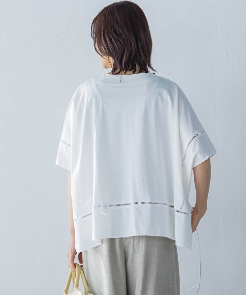 LAUTREAMONT(ロートレアモン)の「ポンチョシルエットキーホールカットソー≪洗濯機で洗える≫(Tシャツ/カットソー・レディース・カーキ/ホワイト・9号)」の16枚目の写真