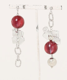 【KKSHOP】リボンレッドピアス(MA)