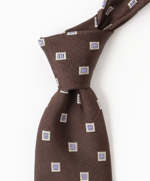 JOHN COMFORT（ジョンコンフォート）の「JOHN COMFORT / シルク 小紋柄 ジャカード ネクタイ（ネクタイ・メンズ・ブラウン/ネイビー・ONE SIZE）」の5枚目の写真