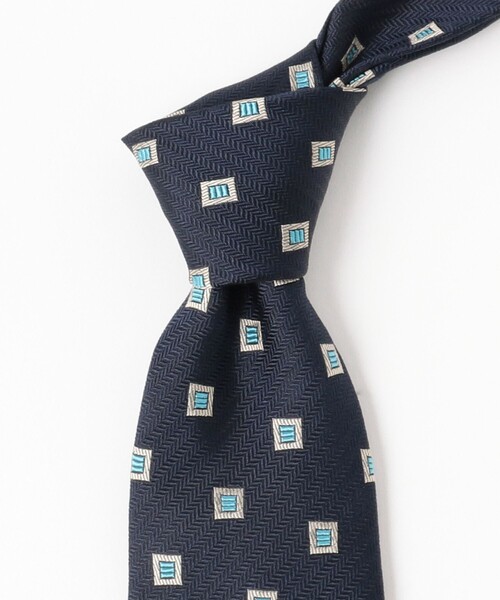 JOHN COMFORT（ジョンコンフォート）の「JOHN COMFORT / シルク 小紋柄 ジャカード ネクタイ（ネクタイ・メンズ・ブラウン/ネイビー・ONE SIZE）」の8枚目の写真