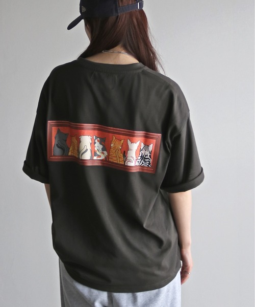 COURO（コウロ）の「夕食アニマルプリントTシャツ（Tシャツ/カットソー・レディース・ブラック/ホワイト系/チャコールグレー/オートミール/チャコール/ブラック系/ホワイト/ライトグレー系・M/XL/L）」の14枚目の写真