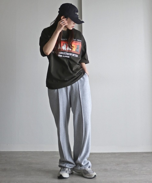COURO（コウロ）の「夕食アニマルプリントTシャツ（Tシャツ/カットソー・レディース・ブラック/ホワイト系/チャコールグレー/オートミール/チャコール/ブラック系/ホワイト/ライトグレー系・M/XL/L）」の15枚目の写真