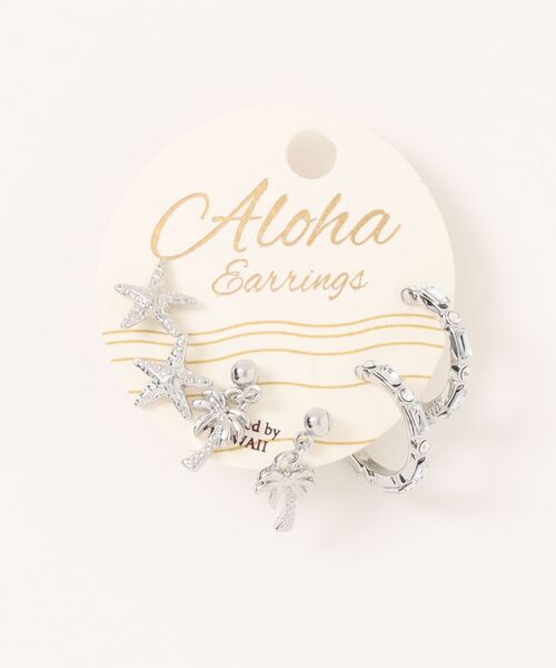 AMINA COLLECTION（アミナコレクション）の「Kahiko/カヒコ ピアス パームツリー 3組セット 4CBZ5103（ピアス（両耳用）・レディース・シルバー/ゴールド・FREE）」の4枚目の写真