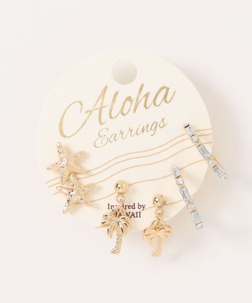 AMINA COLLECTION（アミナコレクション）の「Kahiko/カヒコ ピアス パームツリー 3組セット 4CBZ5103（ピアス（両耳用）・レディース・シルバー/ゴールド・FREE）」の14枚目の写真