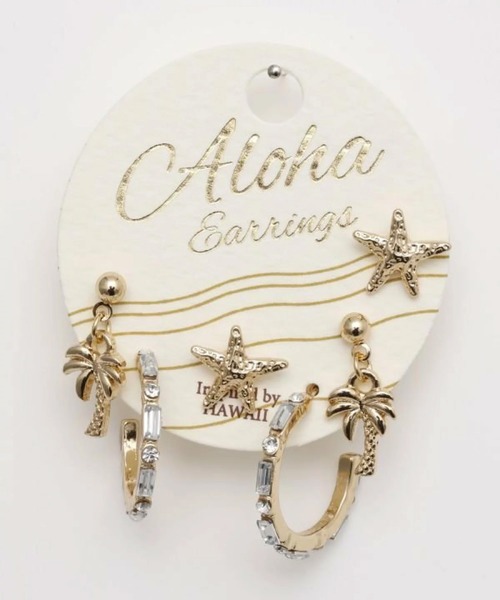 AMINA COLLECTION（アミナコレクション）の「Kahiko/カヒコ ピアス パームツリー 3組セット 4CBZ5103（ピアス（両耳用）・レディース・シルバー/ゴールド・FREE）」の13枚目の写真