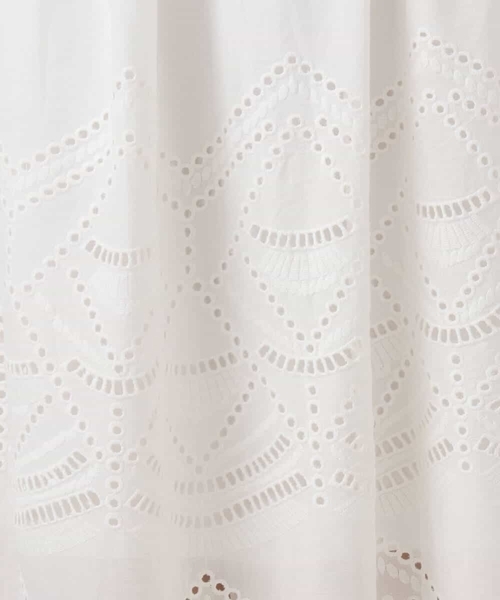 MK MICHEL KLEIN（エムケーミッシェルクラン）の「コットン刺繍カットワークギャザースカート/洗える（スカート・レディース・ブルー/カーキ/ホワイト・38）」の7枚目の写真