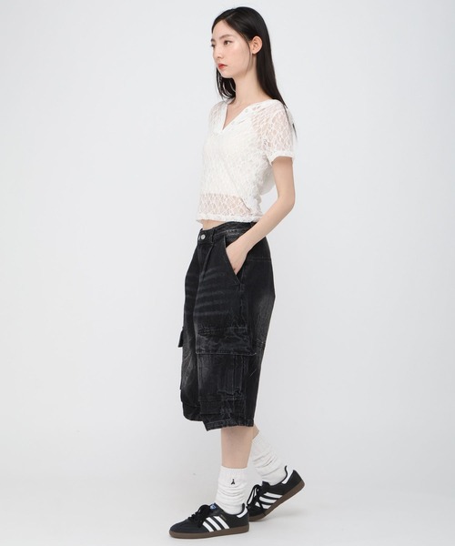tシャツ 3.3 Field Trip／レースフーディー レディース セール】3.3 Field Trip／レース半袖フーディー（Tシャツ