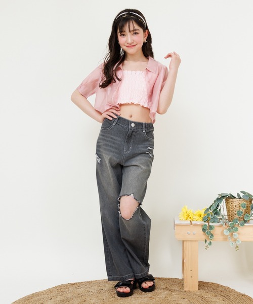 ヒデロック HIDEROCK DESIGN カスタムダメージデニムパンツ y2k ダメージデニムパンツ Y2K ワイドパンツ ポケット デニム レトロ