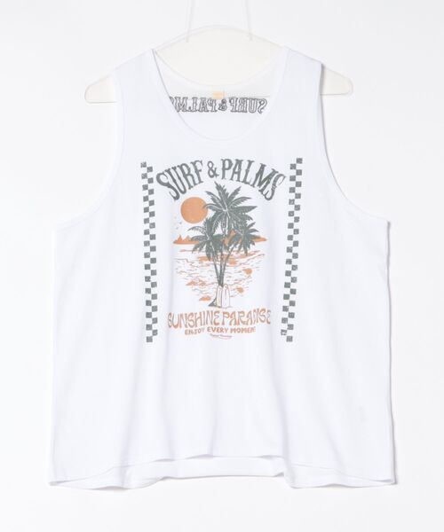Kahiko(カヒコ)の「【Kahiko】SURF&Palms ムーアタンクトップ(タンクトップ・レディース・ベージュ/ベージュ系その他/ホワイト系その他/ホワイト/ブラック系その他/ブラック・FREE)」の2枚目の写真