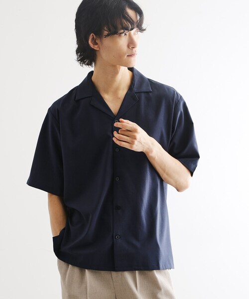 tk.TAKEO KIKUCHI(ティーケータケオキクチ)の「◆【マシンウォッシャブル/吸水速乾】ポリトロシャツ セットアップ対応(シャツ/ブラウス・メンズ・ブラック/グレー系1/ネイビー系1/モスグリーン・02/03/04)」の4枚目の写真