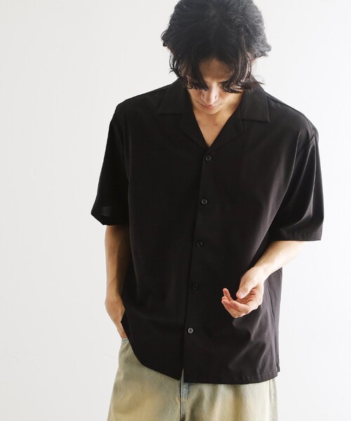 tk.TAKEO KIKUCHI(ティーケータケオキクチ)の「◆【マシンウォッシャブル/吸水速乾】ポリトロシャツ セットアップ対応(シャツ/ブラウス・メンズ・ブラック/グレー系1/ネイビー系1/モスグリーン・02/03/04)」の5枚目の写真