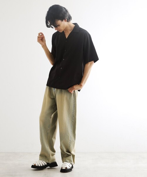 tk.TAKEO KIKUCHI(ティーケータケオキクチ)の「◆【マシンウォッシャブル/吸水速乾】ポリトロシャツ セットアップ対応(シャツ/ブラウス・メンズ・ブラック/グレー系1/ネイビー系1/モスグリーン・02/03/04)」の6枚目の写真