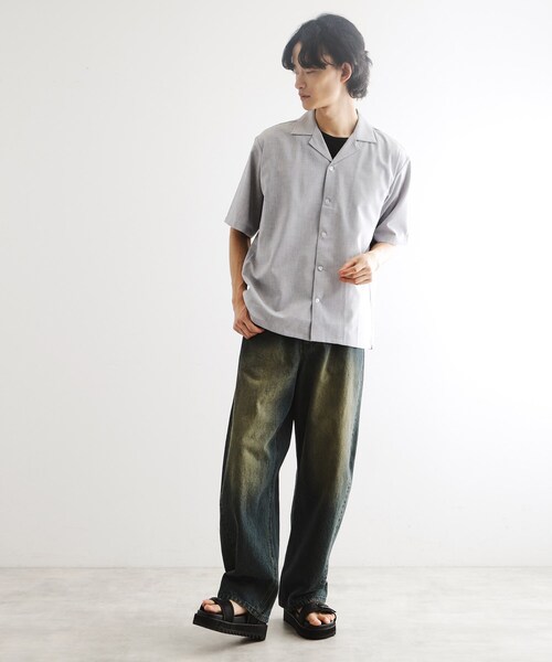 tk.TAKEO KIKUCHI(ティーケータケオキクチ)の「◆【マシンウォッシャブル/吸水速乾】ポリトロシャツ セットアップ対応(シャツ/ブラウス・メンズ・ブラック/グレー系1/ネイビー系1/モスグリーン・02/03/04)」の15枚目の写真