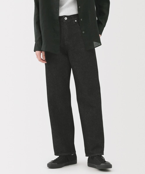 【値下げ依頼本日限定】無印良品 カポック混 カバーオールとパンツ セット 黒 M 値下げ依頼本日限定】無印良品 カポック混 カバーオールとパンツ