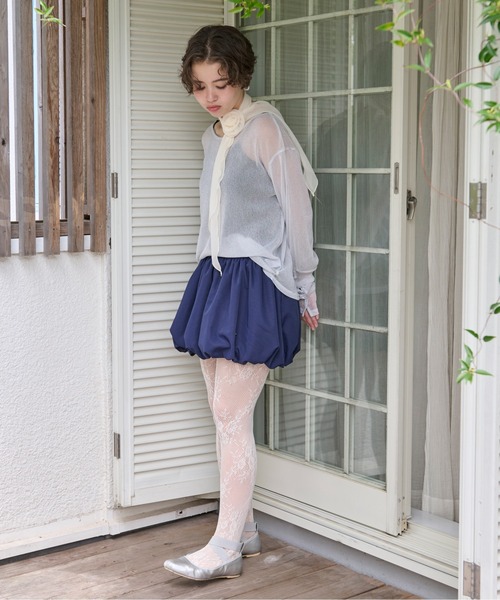 loin nuit(ロワンニュイ)の「glitter sheer long sleeve tops / グリッターシアーロングスリーブトップス(Tシャツ/カットソー・レディース・ホワイト/グレー/ラベンダー・FREE)」の9枚目の写真