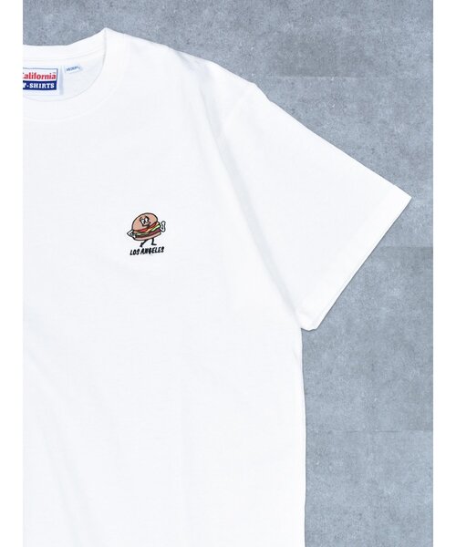 Import & Select(インポートアンドセレクト)の「【California T-shirt】フードワンポイント刺繍Tシャツ ショートスリーブTシャツ 半袖Tシャツ(Tシャツ/カットソー・メンズ・ブラック/ホワイト/ベージュ・2/3)」の5枚目の写真