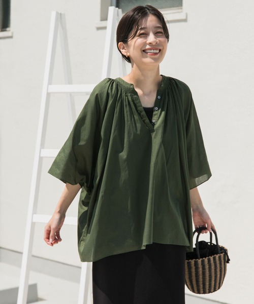 JOURNAL STANDARD コットンボイルブラウス　グリーン　F JOURNAL STANDARD（ジャーナルスタンダード）の「コットンボイル