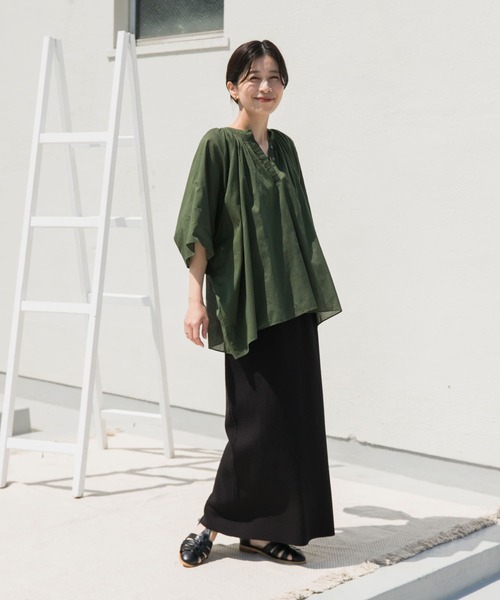 URBAN RESEARCH DOORS（アーバンリサーチドアーズ）の「コットンボイルロールアップスリーブブラウス（シャツ/ブラウス・レディース・ネイビー/グリーン/ピンク系その他/グレー系その他・MEDIUM）」の22枚目の写真