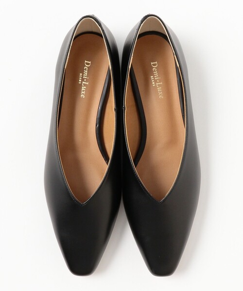 Demi-Luxe BEAMS（デミルクス ビームス）の「Vカット フラット パンプス（パンプス・レディース・ブラック/ホワイト系その他5・38/37/36）」の5枚目の写真