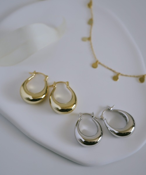 Ops.（オプス）の「ピアス 金属アレルギー対応 シルバー925 ゴールド フープピアス【Ladew-miel ラデューミエル】（ピアス（両耳用）・レディース・シルバー/ゴールド系その他・ONE SIZE）」の3枚目の写真