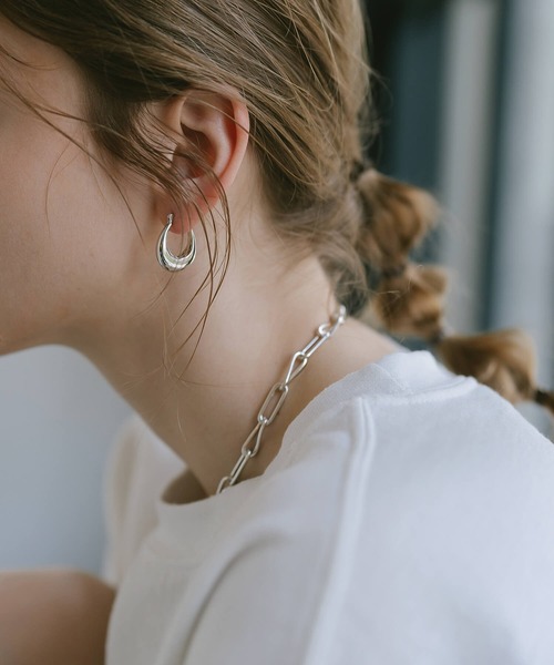 Ops.（オプス）の「ピアス 金属アレルギー対応 シルバー925 ゴールド フープピアス【Ladew-miel ラデューミエル】（ピアス（両耳用）・レディース・シルバー/ゴールド系その他・ONE SIZE）」の4枚目の写真