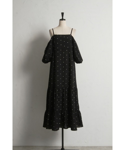 &. NOSTALGIA（アンドドットノスタルジア）の「【ZOZO限定】２WAYオフショルドットティアードワンピース（ワンピース・レディース・ブラック・M）」の19枚目の写真