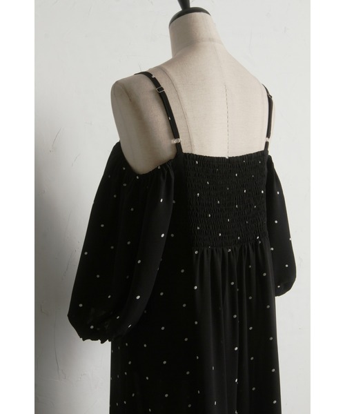 &. NOSTALGIA（アンドドットノスタルジア）の「【ZOZO限定】２WAYオフショルドットティアードワンピース（ワンピース・レディース・ブラック・M）」の22枚目の写真