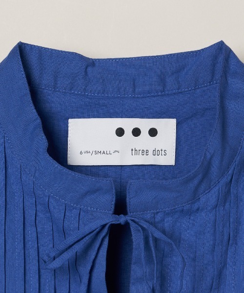 three dots（スリードッツ）の「コットンローン タックドレス（ワンピース・レディース・ブラック/チャコールグレー/ロイヤルブルー・SMALL）」の9枚目の写真