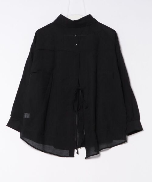 aimoha(アイモハ)の「バックリボン長袖シアーシャツ (SS)(シャツ/ブラウス・レディース・ブラック/ライトベージュ/ホワイト/ライトグレー/ピンク/ライトグリーン・FREE)」の8枚目の写真