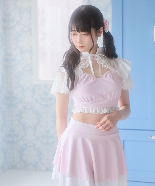 デコルテレースティアードスカート水着（水着）｜DearMyLove（ディア