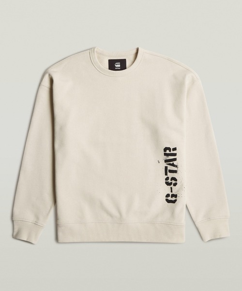 G-STAR（ジースター）の「Sprayed 89 Loose Sweater/ステンシルグラフィックロゴルーズスウェット/トレーナー（スウェット・メンズ・ブルー系その他/グレー系その他/ホワイト系その他/ダークブラック・X-SMALL/SMALL/MEDIUM/LARGE/X-LARGE）」の21枚目の写真