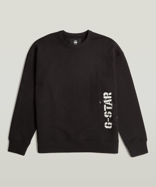 G-STAR（ジースター）の「Sprayed 89 Loose Sweater/ステンシルグラフィックロゴルーズスウェット/トレーナー（スウェット・メンズ・ブルー系その他/グレー系その他/ホワイト系その他/ダークブラック・X-SMALL/SMALL/MEDIUM/LARGE/X-LARGE）」の22枚目の写真