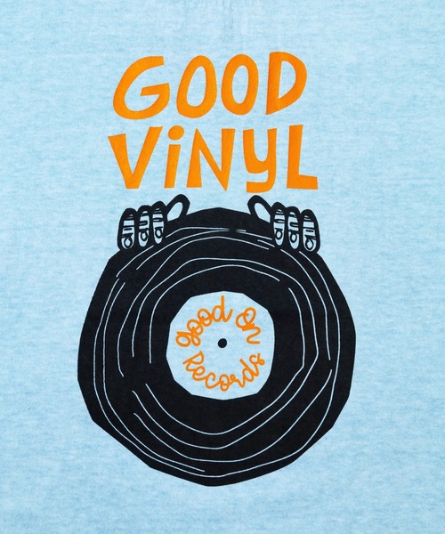 Good On（グッドオン）の「Good On/グッドオン　GOOD VINYL S/S TEE（Tシャツ/カットソー・メンズ・ライトブルー/ナチュラル・LARGE/X-LARGE/MEDIUM）」の4枚目の写真