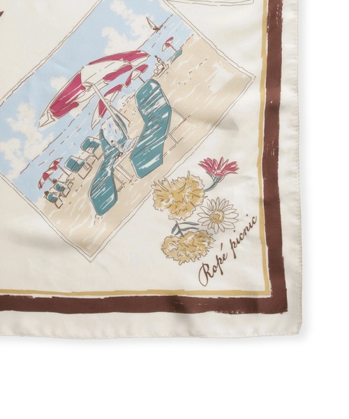 ROPE' PICNIC（ロペピクニック）の「Souvenirs de voyage スカーフ（バンダナ/スカーフ・レディース・ダークグリーン/ブラウン・FREE）」の7枚目の写真