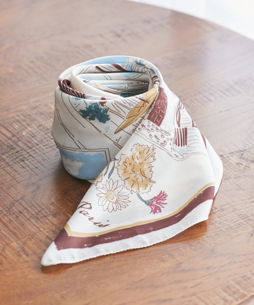 ROPE' PICNIC（ロペピクニック）の「Souvenirs de voyage スカーフ（バンダナ/スカーフ・レディース・ダークグリーン/ブラウン・FREE）」の10枚目の写真