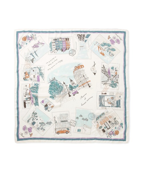 ROPE' PICNIC（ロペピクニック）の「Souvenirs de voyage スカーフ（バンダナ/スカーフ・レディース・ダークグリーン/ブラウン・FREE）」の20枚目の写真