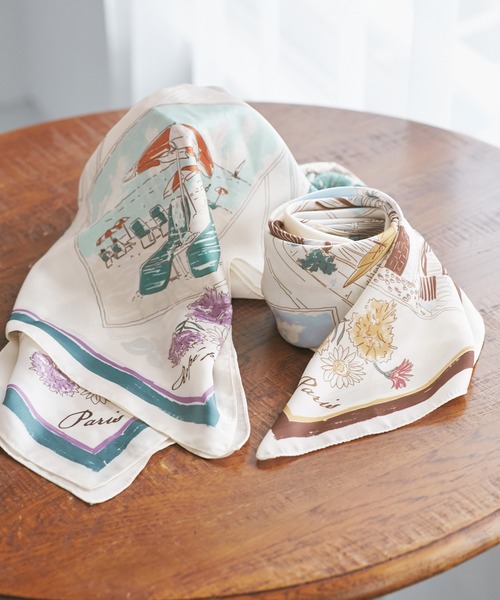 ROPE' PICNIC（ロペピクニック）の「Souvenirs de voyage スカーフ（バンダナ/スカーフ・レディース・ダークグリーン/ブラウン・FREE）」の12枚目の写真