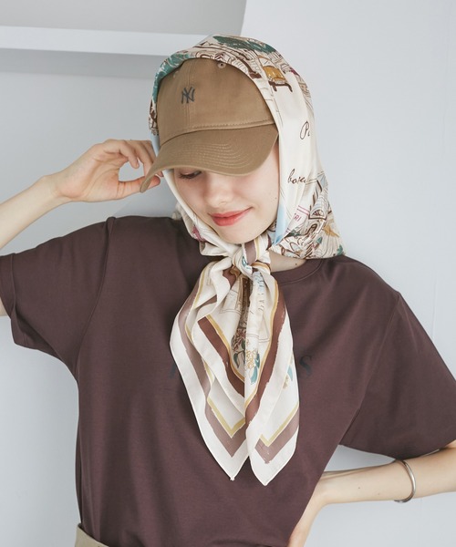 ROPE' PICNIC（ロペピクニック）の「Souvenirs de voyage スカーフ（バンダナ/スカーフ・レディース・ダークグリーン/ブラウン・FREE）」の13枚目の写真