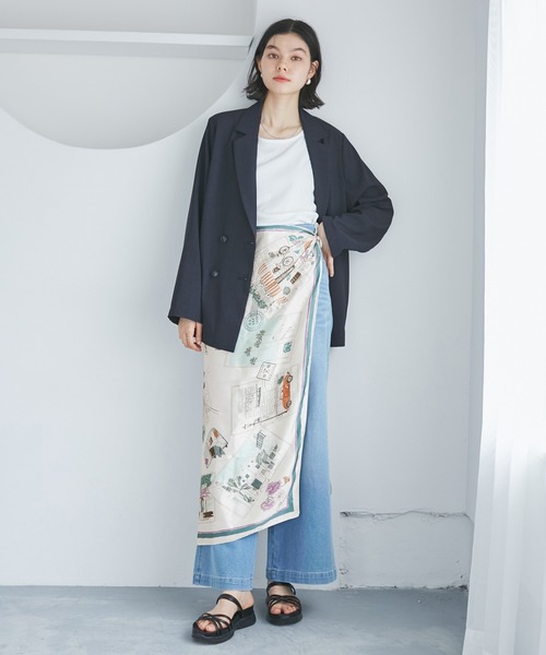 ROPE' PICNIC（ロペピクニック）の「Souvenirs de voyage スカーフ（バンダナ/スカーフ・レディース・ダークグリーン/ブラウン・FREE）」の18枚目の写真