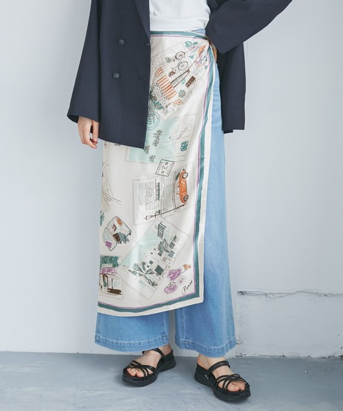 ROPE' PICNIC（ロペピクニック）の「Souvenirs de voyage スカーフ（バンダナ/スカーフ・レディース・ダークグリーン/ブラウン・FREE）」の16枚目の写真