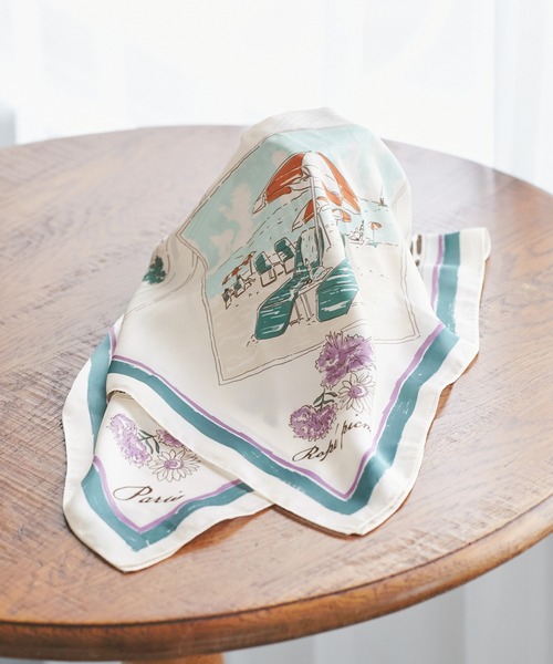 ROPE' PICNIC（ロペピクニック）の「Souvenirs de voyage スカーフ（バンダナ/スカーフ・レディース・ダークグリーン/ブラウン・FREE）」の14枚目の写真