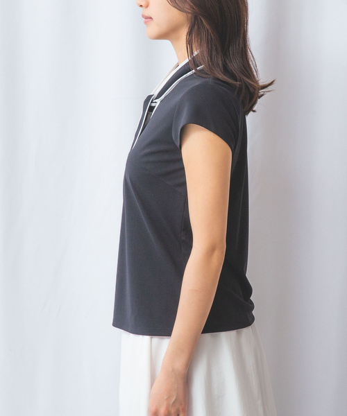 NARACAMICIE】強撚スムースボウタイカットソー（Tシャツ/カットソー