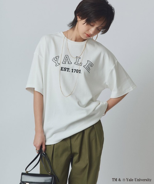 RASW(ラス)の「別注YALEロゴオーバーTシャツ(Tシャツ/カットソー・レディース・オフホワイト・L/M)」の1枚目の写真